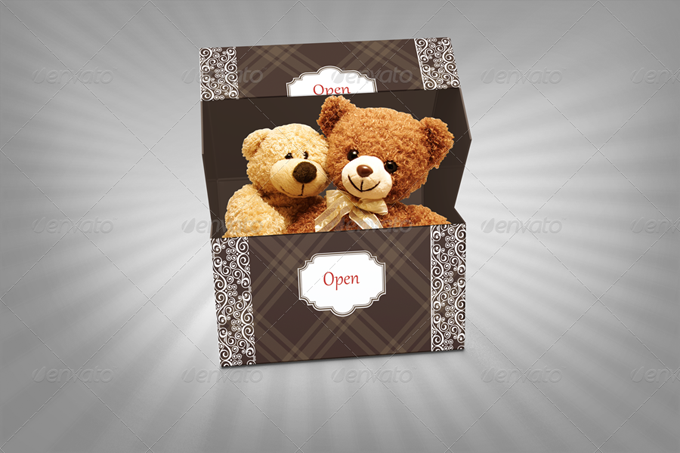 Retro and Vintage Gift Box Package Template