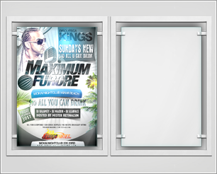 Glass Flyer and Poster Display Mockup