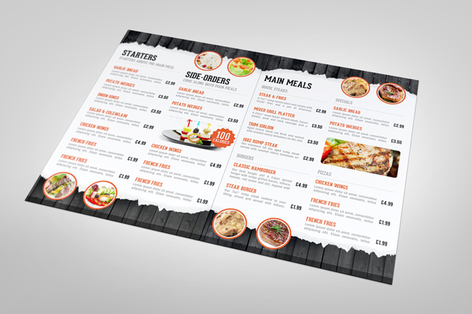 Half Fold Menu Mock-up