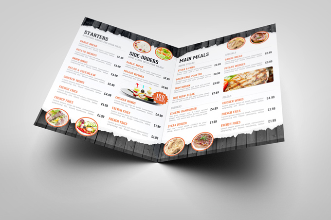Half Fold Menu Mock-up