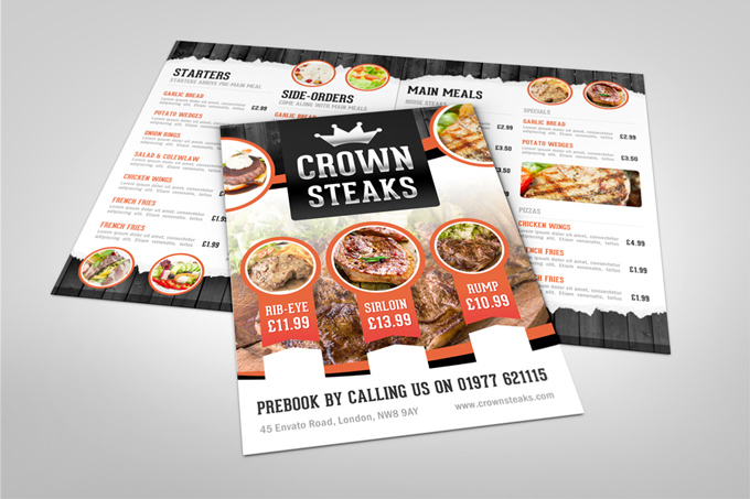 Half Fold Menu Mock-up