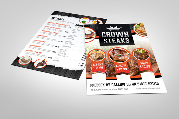 Half Fold Menu Mock-up