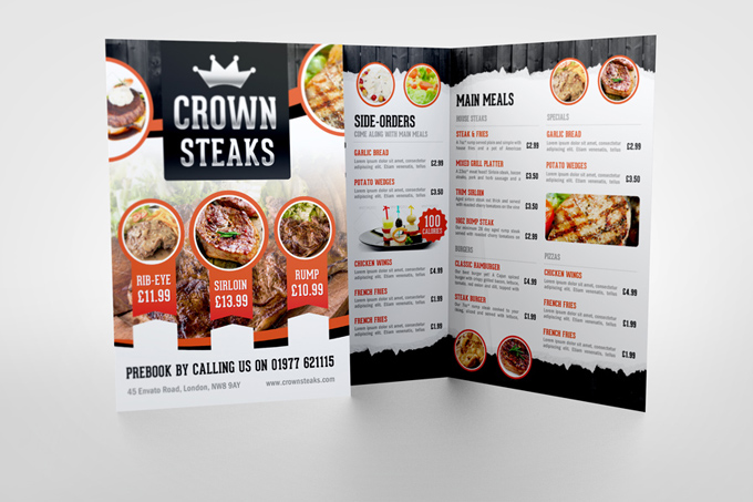 Half Fold Menu Mock-up