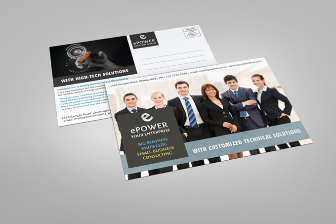 Postcard With Envelope Mockup