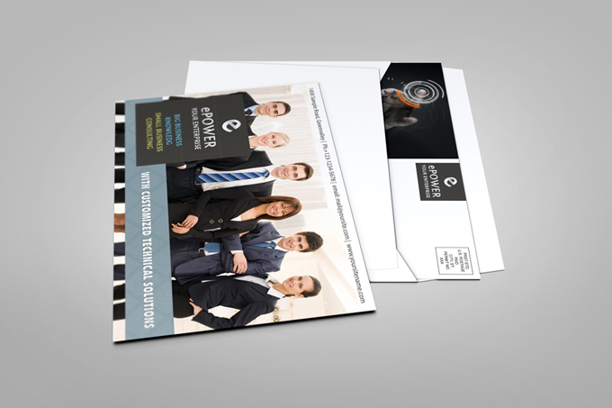 Postcard With Envelope Mockup