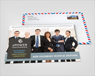 Postcard With Envelope Mockup