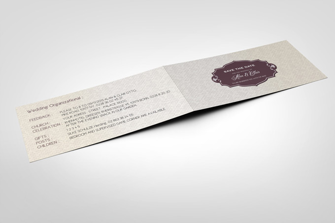 DL Folded Invitation Card Mock-Up