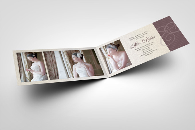 DL Folded Invitation Card Mock-Up