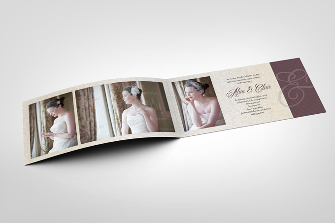 DL Folded Invitation Card Mock-Up