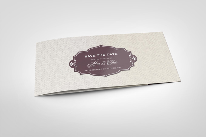 DL Folded Invitation Card Mock-Up