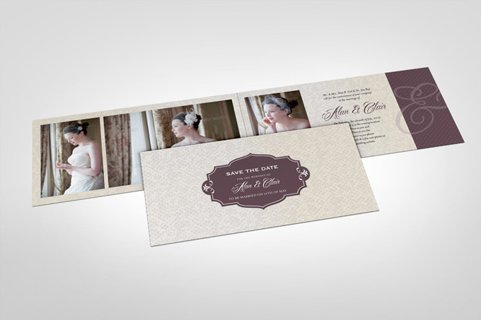 DL Folded Invitation Card Mock-Up