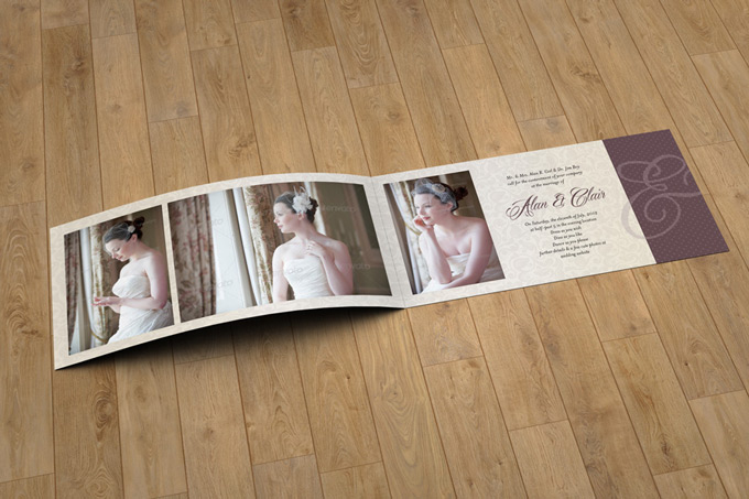 DL Folded Invitation Card Mock-Up