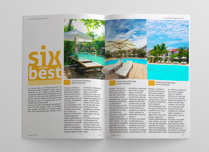 Summer Holidays Magazine Template