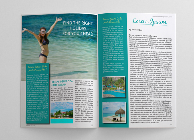 Summer Holidays Magazine Template