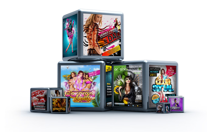 3D Cubes Photoshow Mock-up