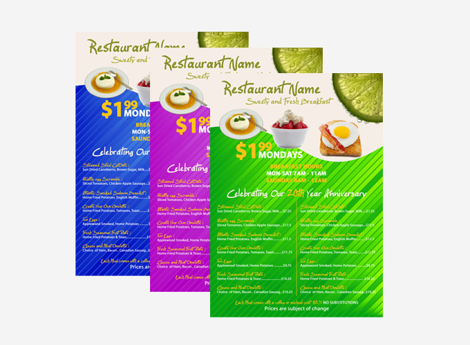 Restaurant Coffee Breakfast Menu