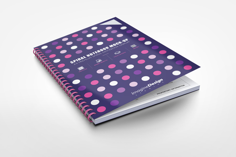 A4 Spiral Notebook Mockup