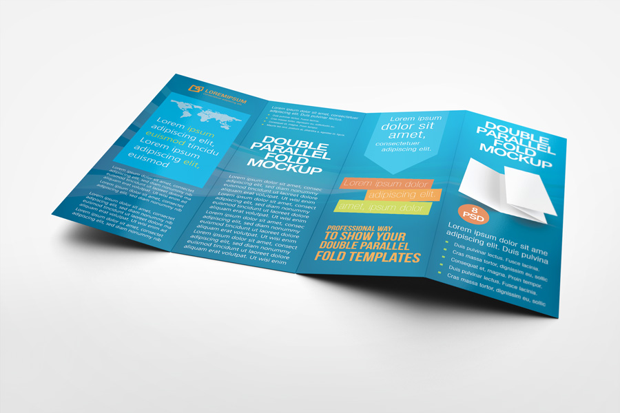 Double Parallel Fold Brochure Mockup