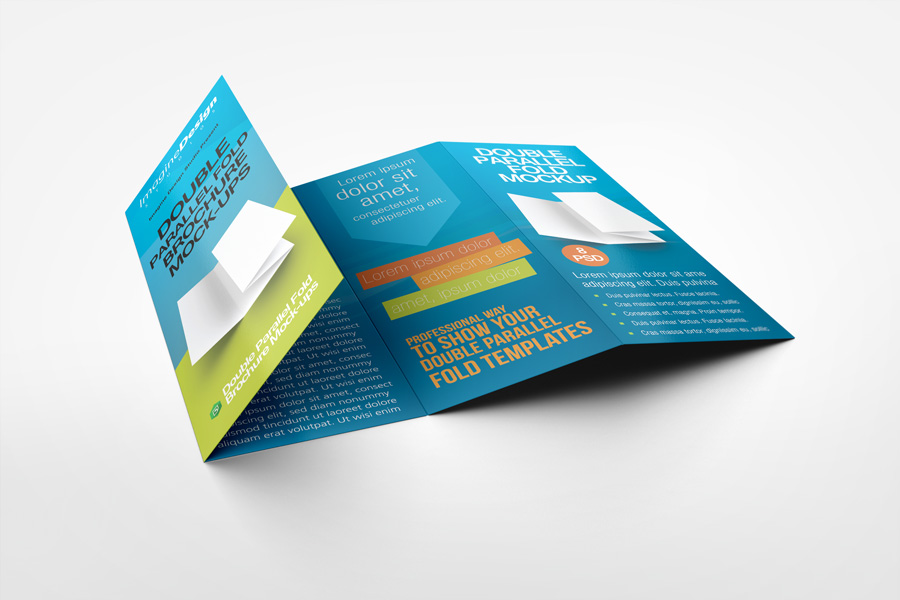 Double Parallel Fold Brochure Mockup