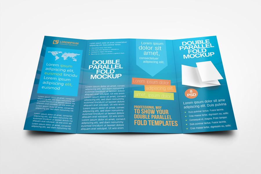 Double Parallel Fold Brochure Mockup