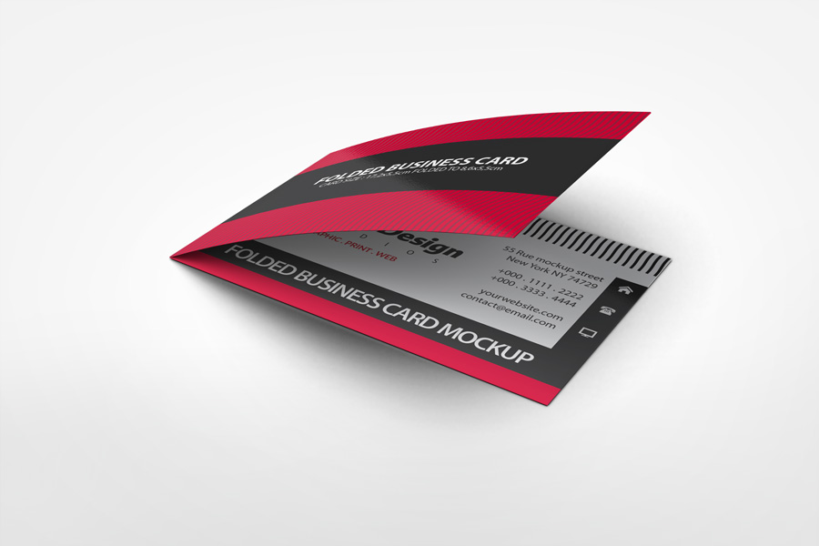 Folded Business Card Mockup V1