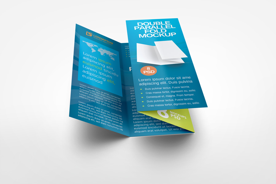 Double Parallel Fold Brochure Mockup