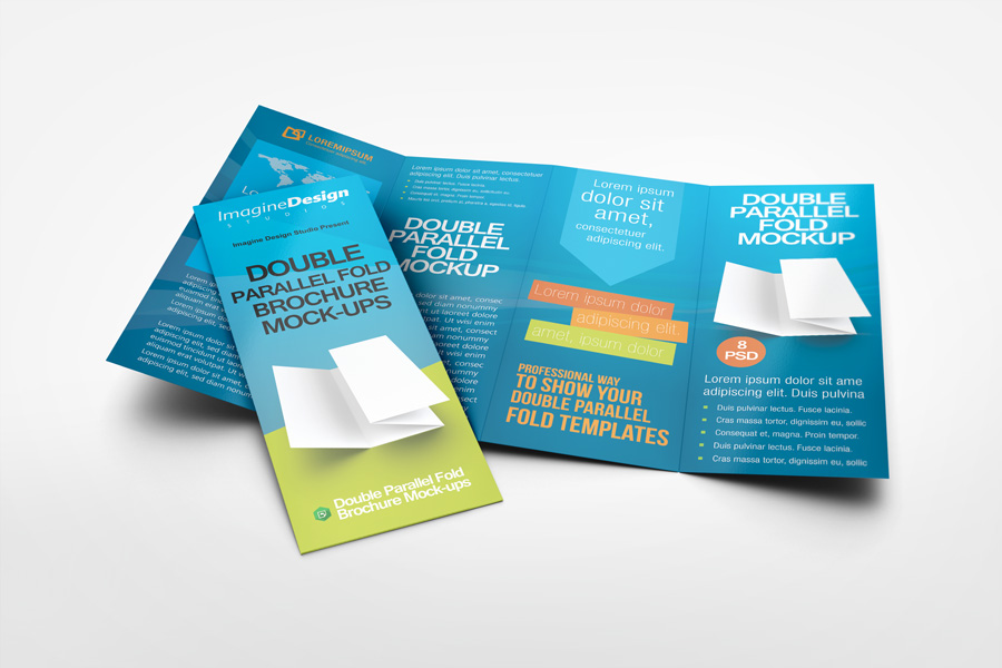 Double Parallel Fold Brochure Mockup