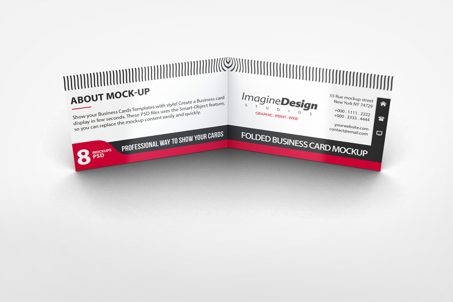 Folded Business Card Mockup V1
