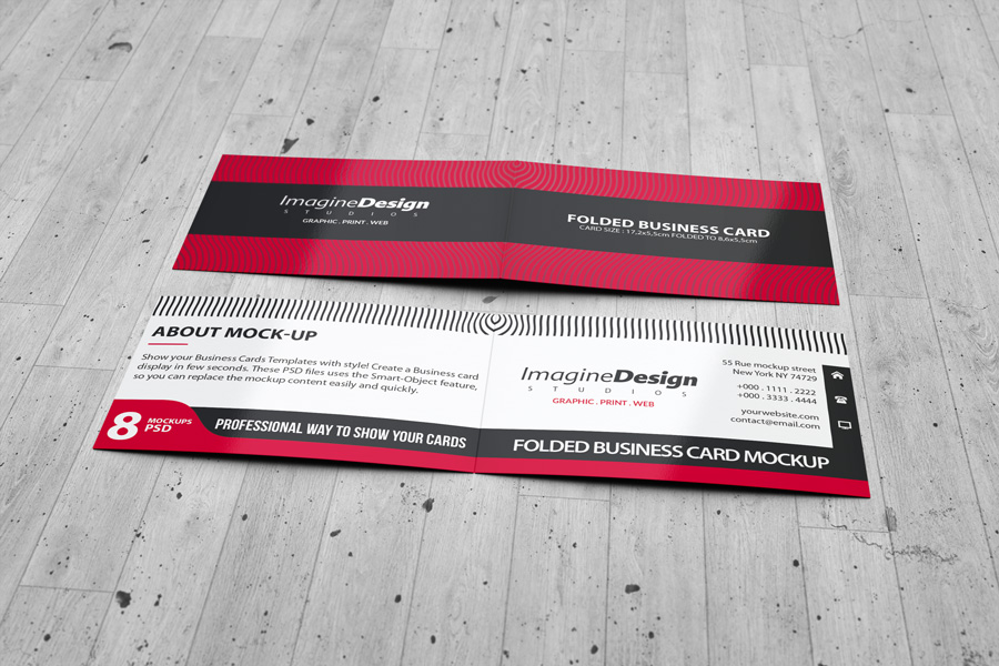 Folded Business Card Mockup V1