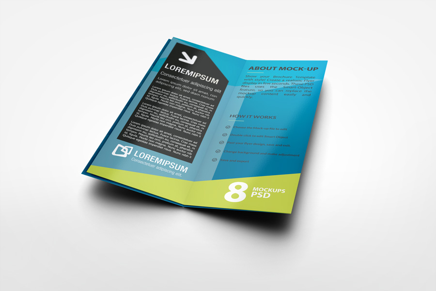 Double Parallel Fold Brochure Mockup