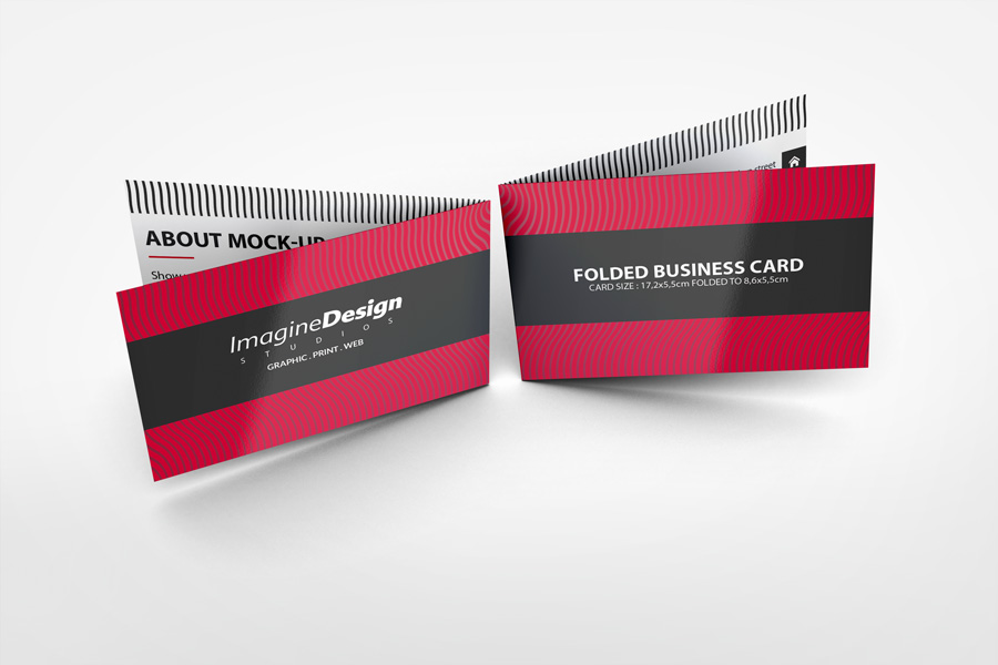 Folded Business Card Mockup V1