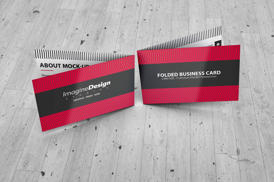 Folded Business Card Mockup V1