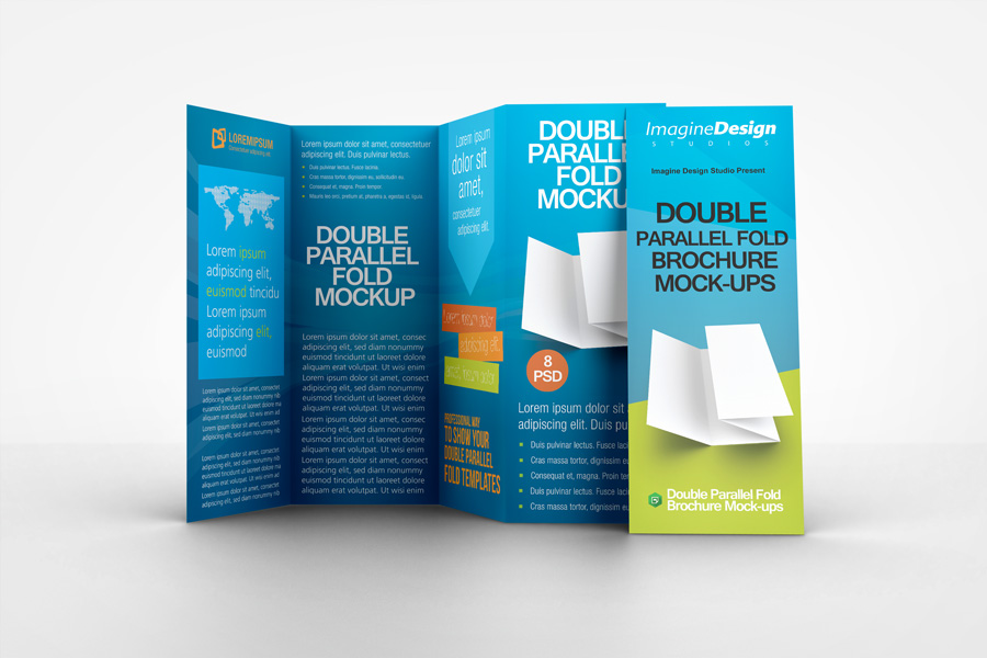 Double Parallel Fold Brochure Mockup