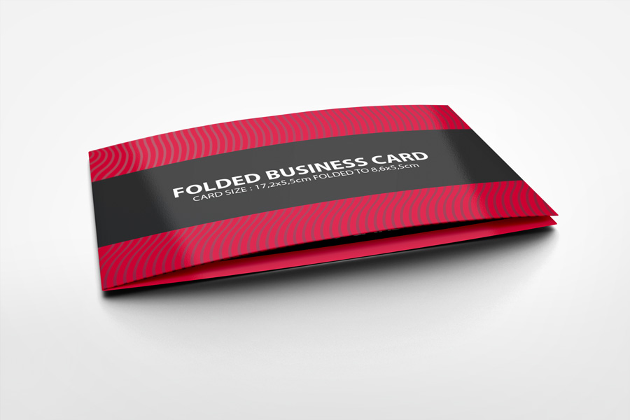 Folded Business Card Mockup V1