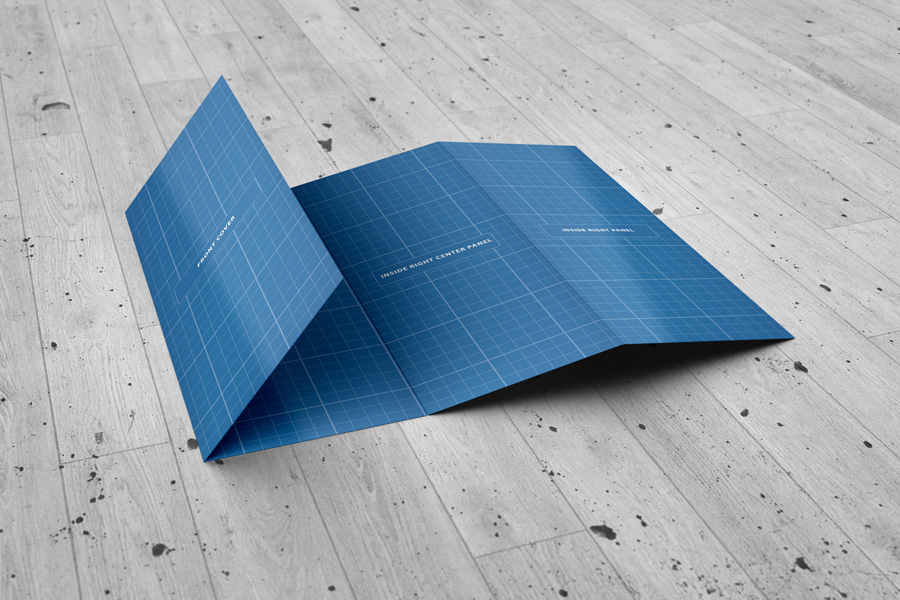 Double Parallel Fold Brochure Mockup