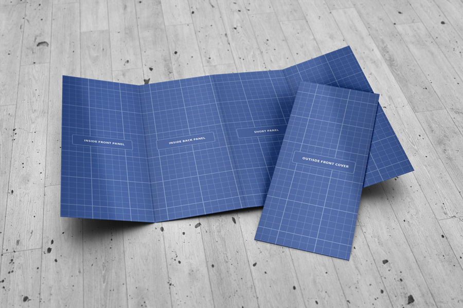 Roll Fold Brochure Mockup