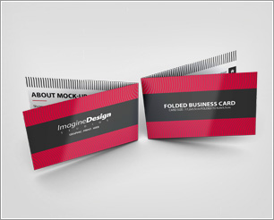 Folded Business Card Mockup V1