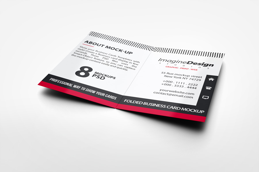 Folded Business Card Mockup V2