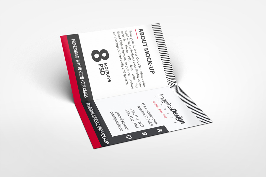Folded Business Card Mockup V2