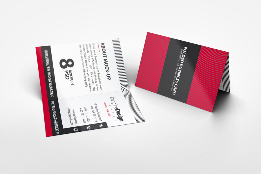 Folded Business Card Mockup V2