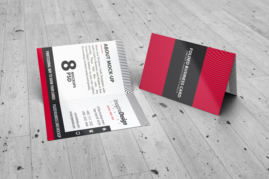 Folded Business Card Mockup V2