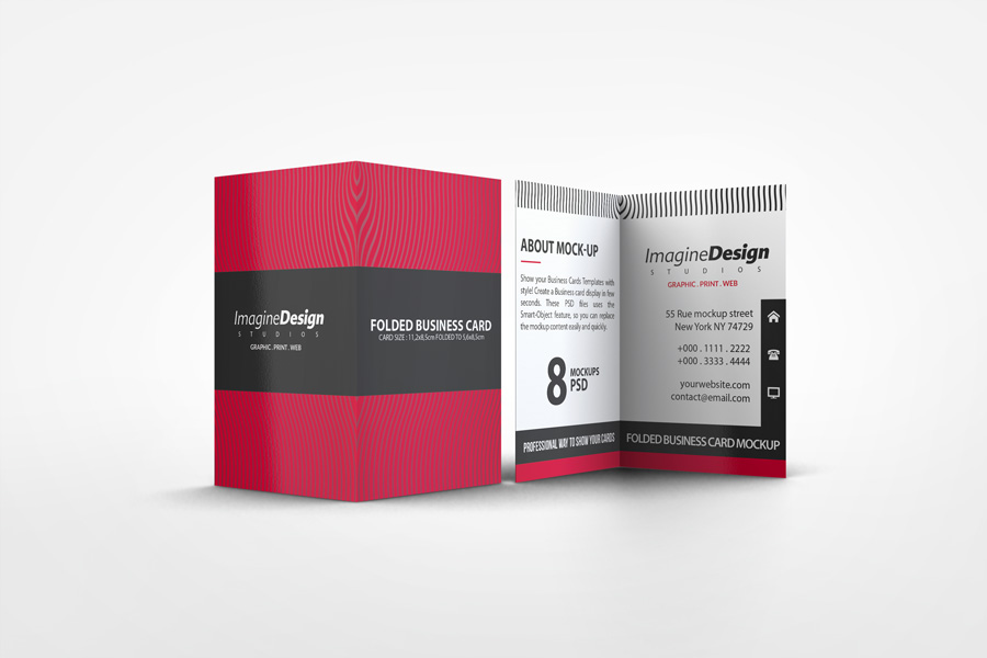 Folded Business Card Mockup V2
