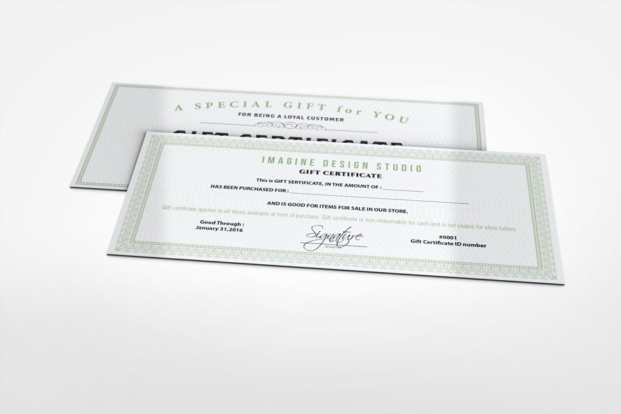 Gift Certificate Mockup