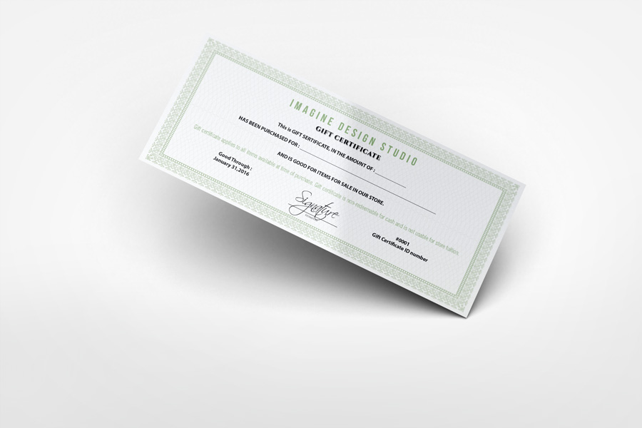 Gift Certificate Mockup