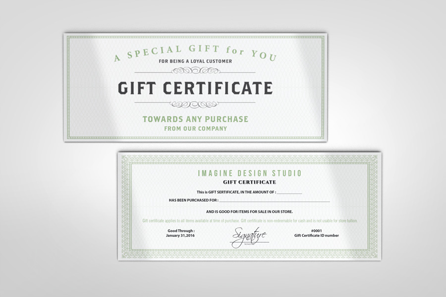 Gift Certificate Mockup