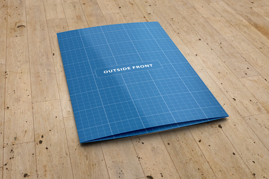 US Letter Bi-Fold Brochure Mock-Up