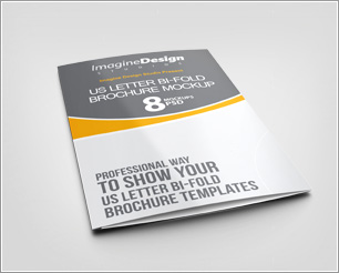 US Letter Bi fold Brochure mockup
