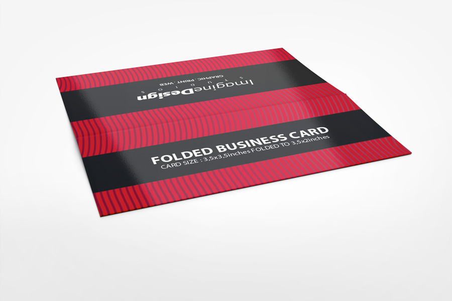 Folded Business Card Mockup V3