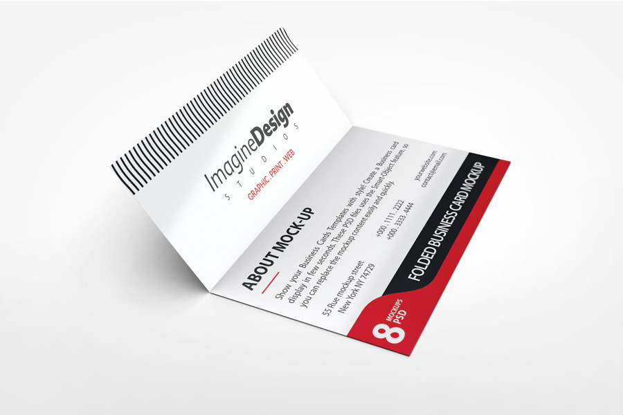 Folded Business Card Mockup V3