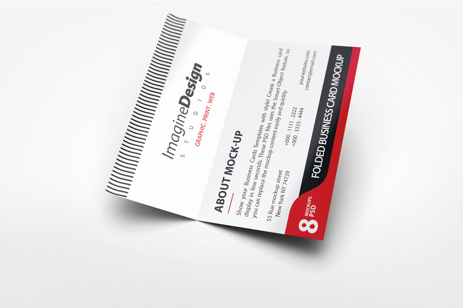 Folded Business Card Mockup V3